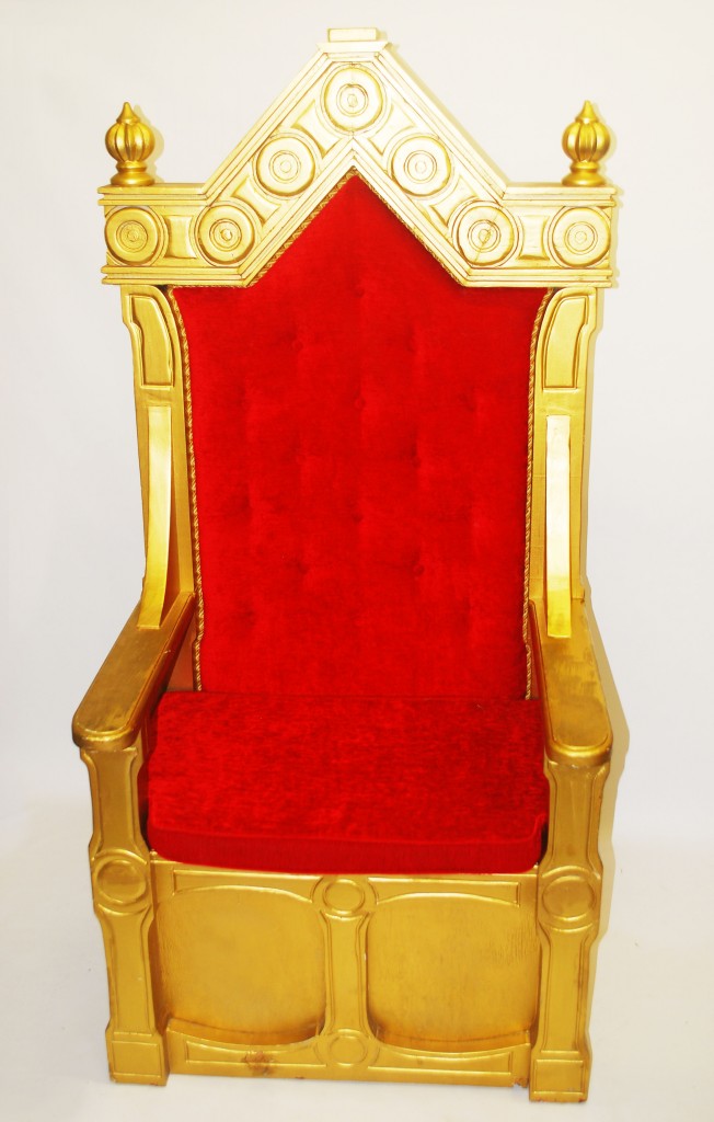 Throne (Gold/Red Large / 1.8m (H) x 0.9m (W) x 0.65 (D)) - Theme Prop Hire