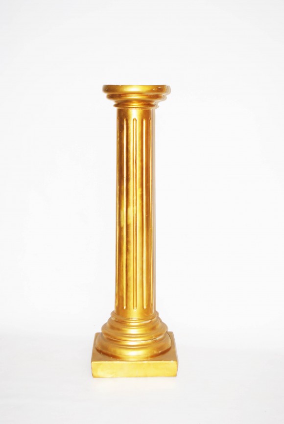 Gold Pedestal (1m) Theme Prop Hire