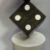 Double Dice on Circular Plinth (1.6m H )(Black)